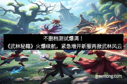 不删档测试爆满！《武林秘籍》火爆续航，紧急增开新服再掀武林风云